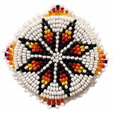 Native American Hand Beaded Lapel Pin: Autumn Frost Native American Hand Beaded Lapel Pin: Autumn Frost