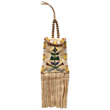 Native American Hand Made Strike-A-Lite Bag: Green Floral w/ Yellow & White Combo Native American Hand Made Strike-A-Lite Bag: Green Floral w/ Yellow & White Combo