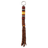 Native American Hand Made Extra Large Keychain: Chocolate Brown w/ Feathers Native American Hand Made Extra Large Keychain: Chocolate Brown w/ Feathers