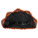Native American Hand Beaded Hair Barrette: Tangerine Star