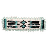 Native American Hand Beaded Hair Barrette: Frosted Aqua Blue