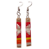 Native American Hand Quilled Earrings: Warm Combination