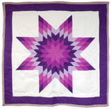 Native American Made Baby Size Star Quilt: Purple Pansies (45 x 47 inches)