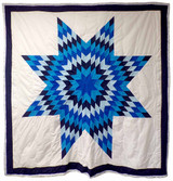 Native American Made Full Size Star Quilt: Frosty (73 x 79 inches)