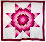 Native American Made Full Size Star Quilt: Pink Star Dust (73 x 79 inches)