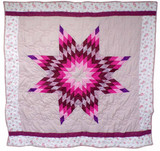 Native American Made Twin Size Star Quilt: Sweetheart (75 x 76 inches)