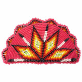 Native American Hand Beaded Hair Barrette: Brilliant Pink
