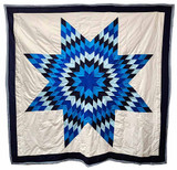  Native American Made Full Size Star Quilt: Mountain Sky (75 x 78)