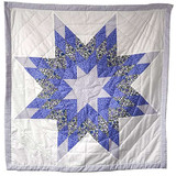 Native American Made Baby Size Star Quilt: Whimsical Wildflowers (43 x 42 inches)