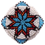 Native American Hand Beaded Lapel Pin: Autumn Frost