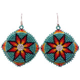 Native American Hand Beaded Earrings: Summer Morning Stars