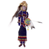 Native American Hand Beaded Doll: Blue Bear Spirit Warrior