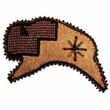 Native American Hand Beaded Magnet: Chocolate Brown Buffalo w/ Star