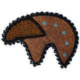 Native American Hand Beaded Magnet: Brown Bear w/ Blue Spots