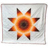 Native American Made Full Size Star Quilt: Prairie Sunstar (84 x 93 inches)