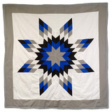 Native American Made Baby Size Star Quilt: Touch of Grey (47 x 47 inches)