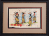 "Bright, Sunny Day," is an original ledger drawing by Donald F. Montileaux (Oglala Lakota).