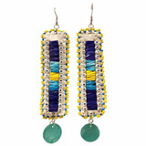 Native American Hand Quilled Earrings: Springtime Blue