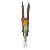 Native American Hand Beaded Cradleboard: White Star