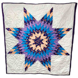 Native American Made Twin Size Star Quilt: Free Spirit (71 x 73 inches)