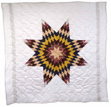 Native American Made Full Size Star Quilt: Seashell Shimmer (77 x 76 inches)
