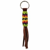 Native American Hand Beaded Small Keychain: Key Lime