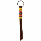 Native American Hand Beaded Medium Keychain: Sunshine Yellow