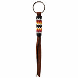 Native American Hand Beaded Medium Keychain: Dark Shadow