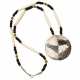 Native American Hand Made Necklace: Flying Silver Eagle