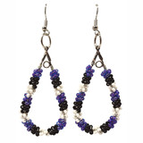 Native American Hand Beaded Earrings: Violet Umbra Dangles