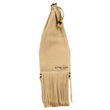 Native American Hand Beaded Medicine Bag: Geometric Pattern on Emerald Green - Back View 