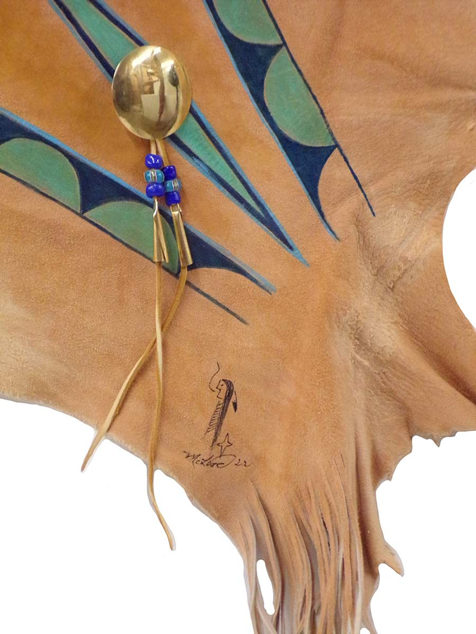 Native American Hand Painted Deer Hide: Woodlands Dream