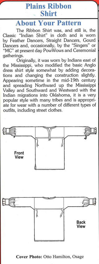 Plains Ribbon Shirt Pattern: Adult Size