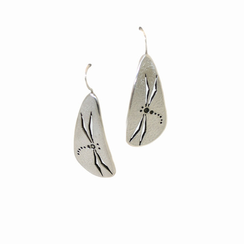 Native American Made Earrings: Sterling Silver "Dragonfly"