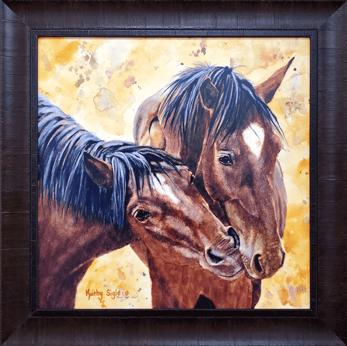 "Kind Spirits," by Kathy Sigle is a framed, limited edition giclée print on canvas.