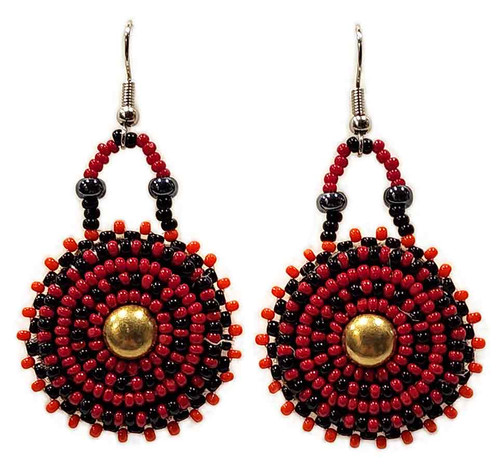 Sparkle Heart Beaded Earrings in Red | Collen & Clare – Collen & Clare