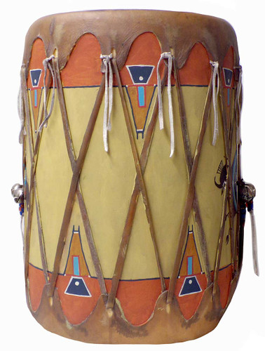 16 x 19 Painted Drum w Beater: Buffalo Dreamer - Back View 