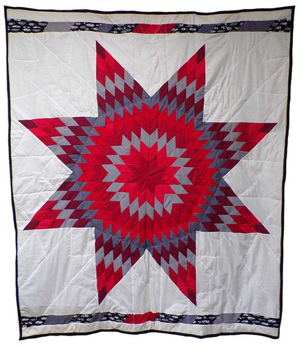 Native American Made Full Size Star Quilt: Strength (66 x 78.5 inches)