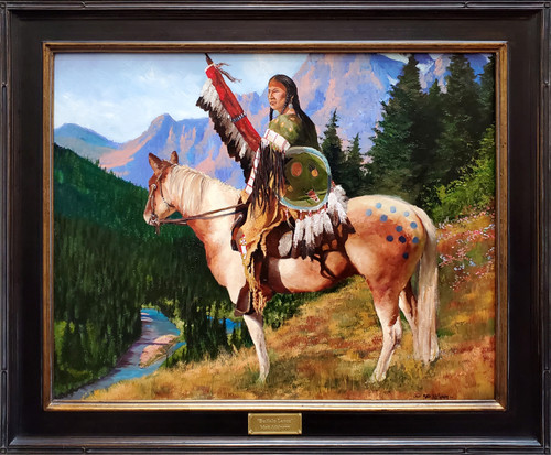 "Buffalo Lance," is an original oil painting by Matt Atkinson.