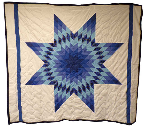 Native American Made Full Size Star Quilt: Changing Winds (72 x 82 inches)