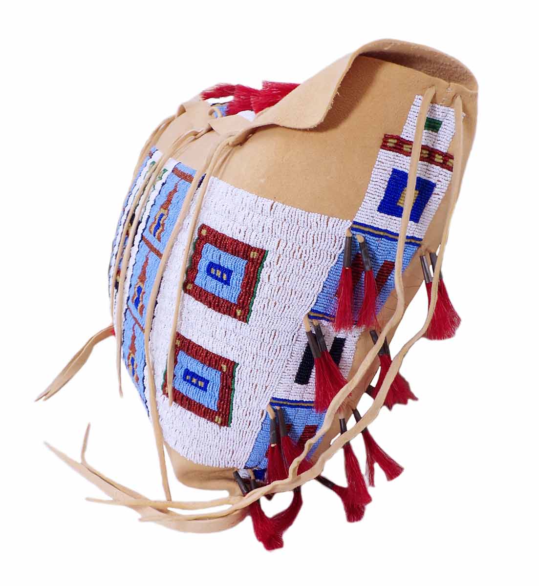 Native American Made XLG Tipi Bag: Old Stock Italian Beads on