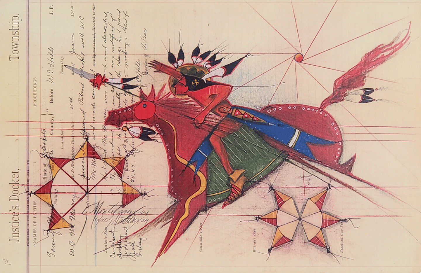 Ledger Art Print: Red Tail