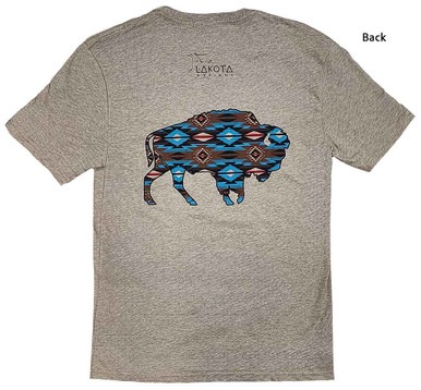 Geometric Buffalo Tee: Heathered Latte