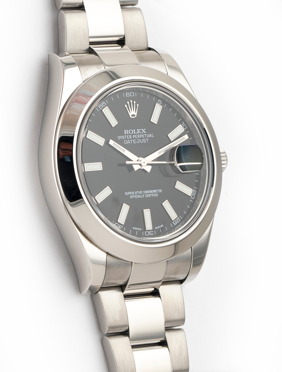 Rolex DateJust II Stainless Steel Black Stick Dial 41mm Ref 116300