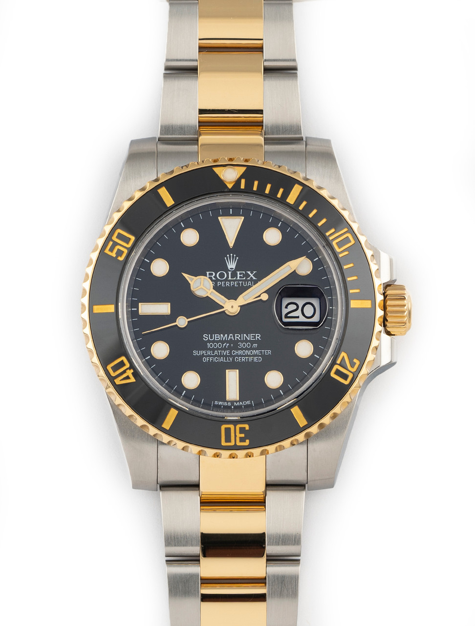 Rolex Submariner 40mm 18K Yellow Gold Steel Black Dial 116613LN