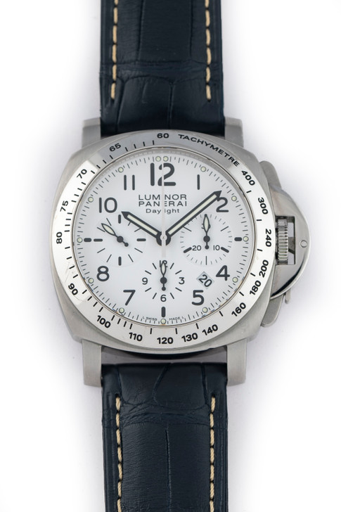 Panerai Luminor Daylight Chronograph PAM188 44mm Stainless Steel - Discontinued Model WHITE DIAL