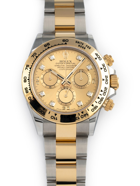 Rolex Cosmograph Daytona Stainless Steel/18kt Yellow Gold Champagne Diamond Dial 116503 - Brand New Feb 2022