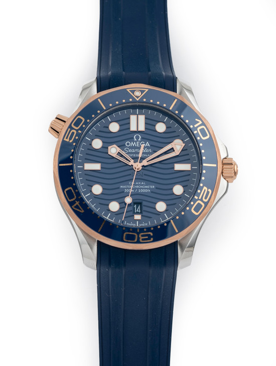 Omega Seamaster 300 Master Co-Axial Steel & 18K Blue dial  Rose Gold 210.22.42.20.03.002 Sedna 2022 (Brand New 100% Complete)