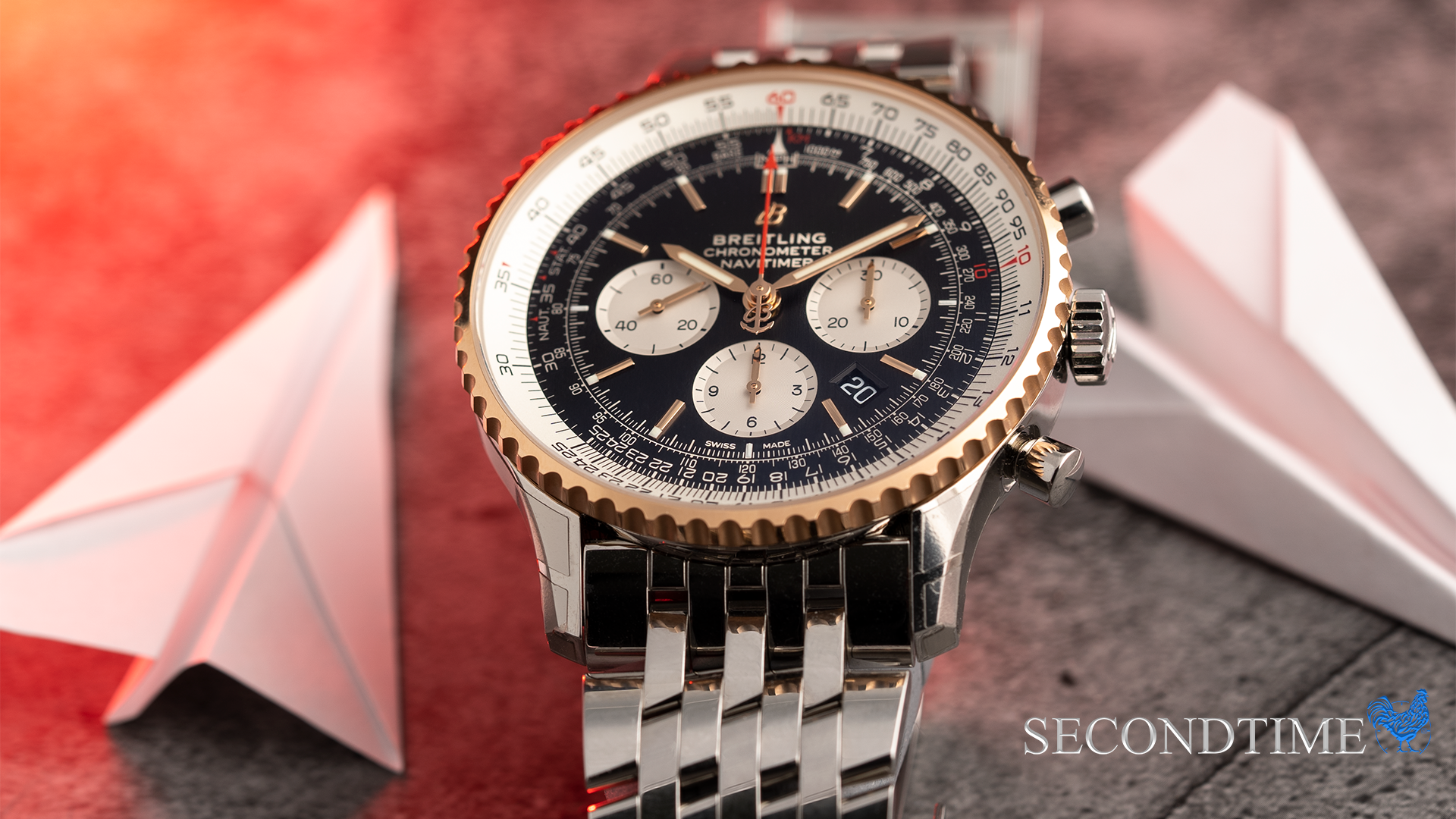 Breitling Navitimer B01 Chronograph 46 Stainless Steel 46mm Black Dial  Steel Bracelet AB0127211B1A1 - BRAND NEW