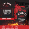 Fireball Delta 9 + Delta 8 THC Gummies 2000MG - 20ct Per Pack - Display of 10 Packs